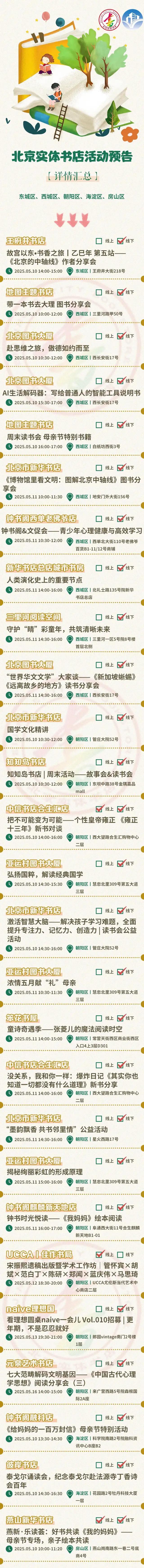北京實體書店活動預告_母親節(jié)特別活動_2025母親節(jié)醫(yī)院優(yōu)惠活動策劃